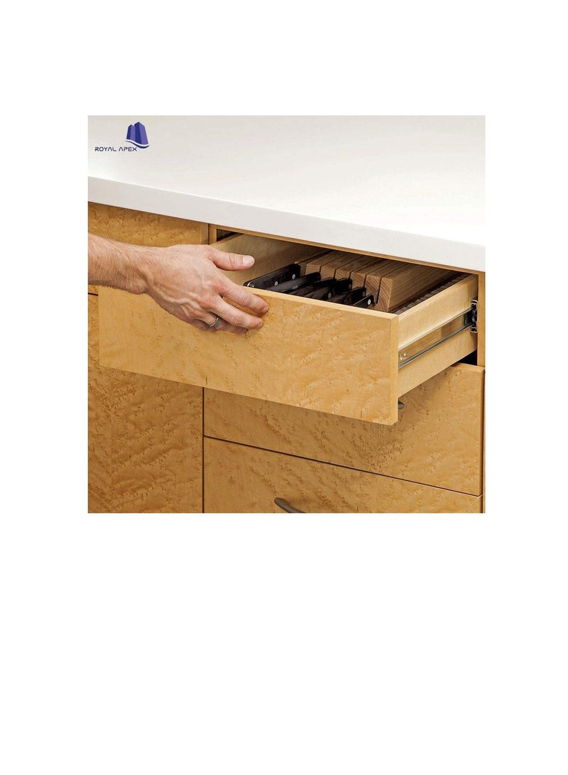Push To Open Cabinet Drawer Slide Rail Ball Bearing System Side Mount Full Extension (14 inch (35cm))  - Image 2