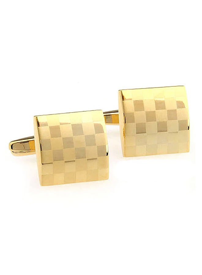 Vcufflinks Laser Engraving Platinum Plated Gold Cuff Links, Medio, Brass, No precious stones - Image 2