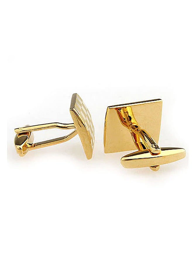 Vcufflinks Laser Engraving Platinum Plated Gold Cuff Links, Medio, Brass, No precious stones - Image 4