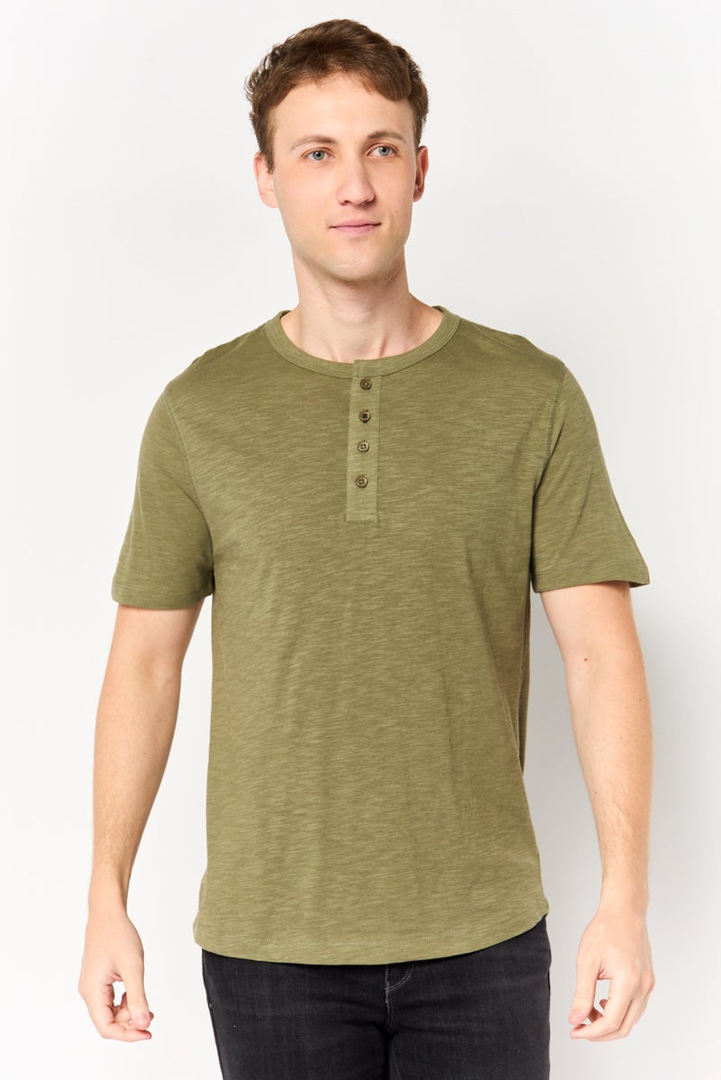 Project Essentials Men Sportswear Fit Short Sleeve Outdoor T-Shirt, Olive - Image 1