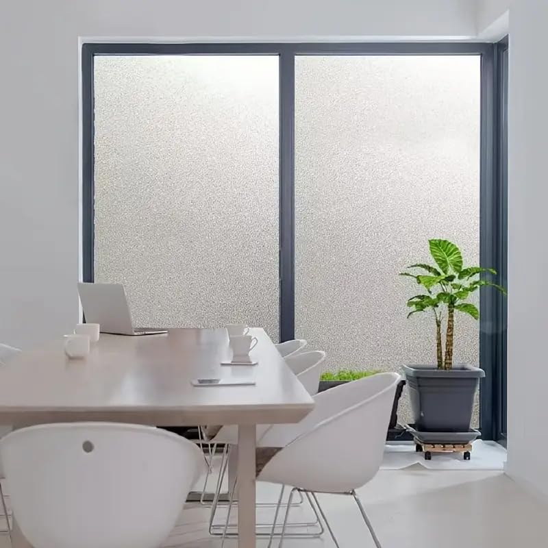 HOMSUN 24 Inch x 8 Feet Self-Adhesive Frosted Glass Film, Window Sticker, Anti-Peep Privacy Light-Transmitting Opaque Film, Suitable for Offices and Bathrooms, Windows, Glass Doors - Image 5