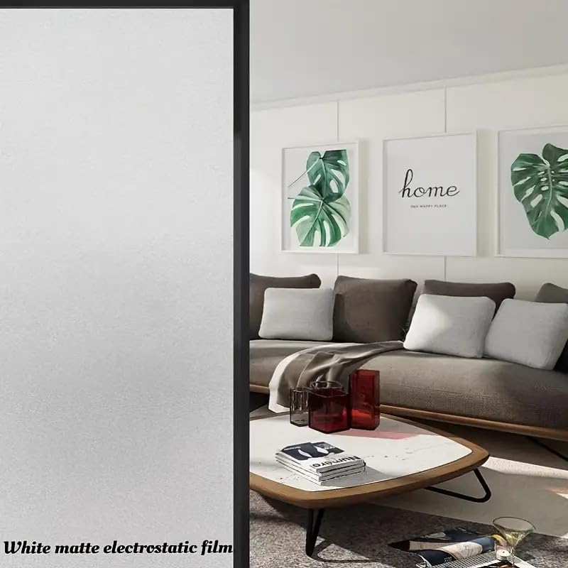 HOMSUN 24 Inch x 8 Feet Self-Adhesive Frosted Glass Film, Window Sticker, Anti-Peep Privacy Light-Transmitting Opaque Film, Suitable for Offices and Bathrooms, Windows, Glass Doors - Image 4
