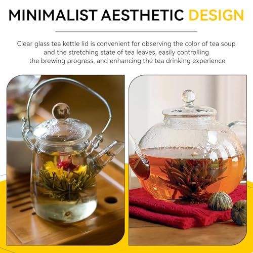 Nbbiww Glass Teapot Lid for Teabloom Celebration, Glass Tea Kettle Lid Replacement, Teapot Top Cover for Celebration Blooming 40 oz/1.2 L Tea Pots, Dishwasher, Microwave, Freezer and Stovetop Safe - Image 4