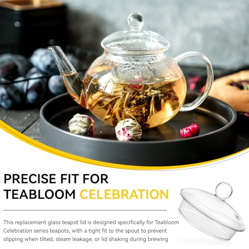 Nbbiww Glass Teapot Lid for Teabloom Celebration, Glass Tea Kettle Lid Replacement, Teapot Top Cover for Celebration Blooming 40 oz/1.2 L Tea Pots, Dishwasher, Microwave, Freezer and Stovetop Safe - Image 3
