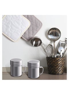 Y&D Seasoning Bottle, Stainless Steel Dredge Shaker with Lid and Handle Salt Pepper Shakers Spice Condiment for Cooking Kitchen Baking Candy 2 Pieces 345ml  - Image 2