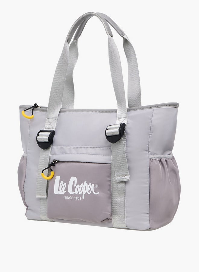 Lee Cooper Colourblock Tote Bag with Double Handle and Zip Closure - Image 3