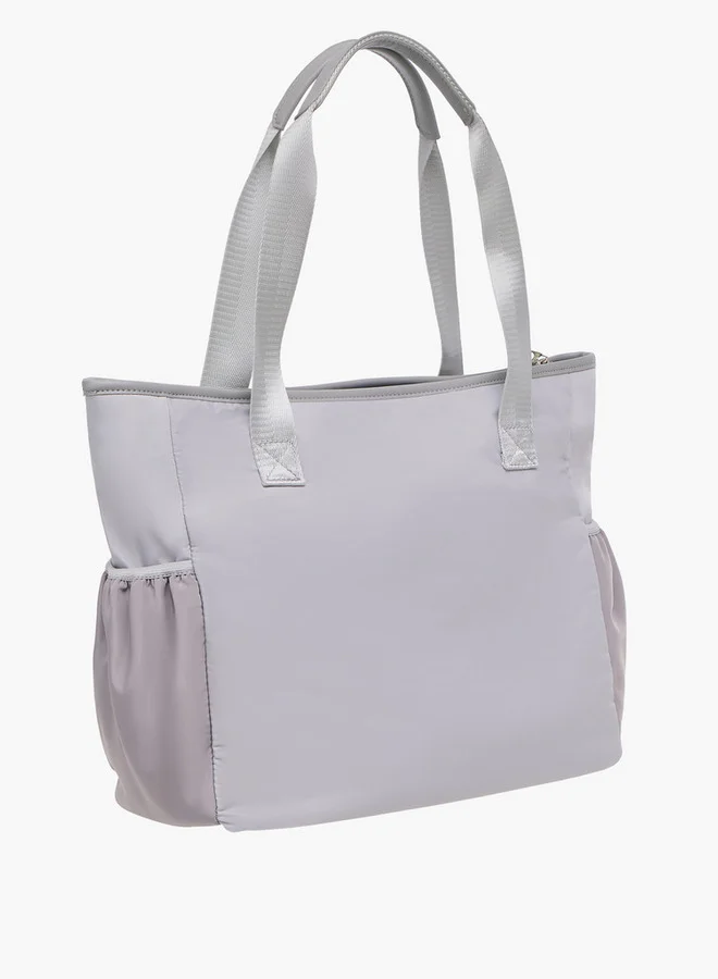 Lee Cooper Colourblock Tote Bag with Double Handle and Zip Closure