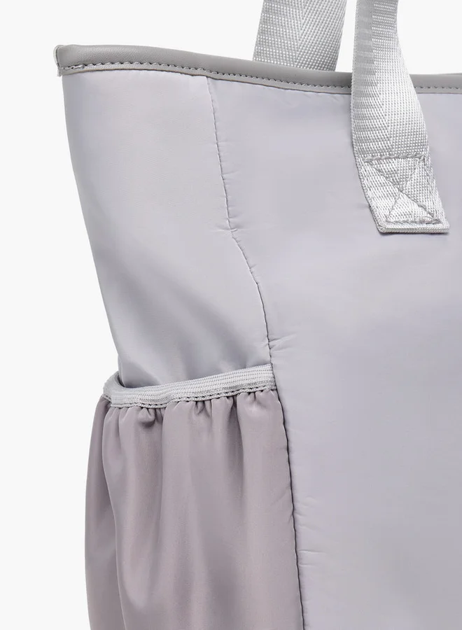 Lee Cooper Colourblock Tote Bag with Double Handle and Zip Closure
