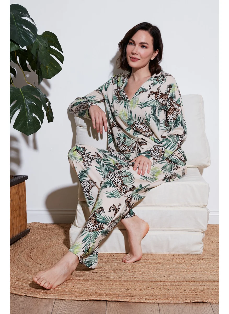 Lela Reguar Fit Soft Textured Pajama Set Women's Pajama Set 611PT288Y