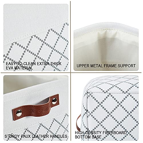 DECOMOMO White Storage Bins Fabric Storage Baskets for Shelves, Linen Closet Organization Toys Nursery (White Check, Large - 3 Pack) - Image 4