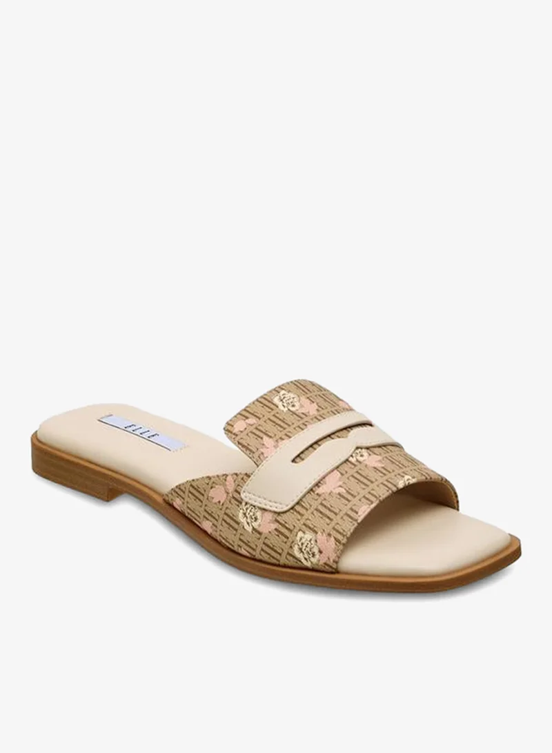 ايل Women Monogram Print Slide Sandals