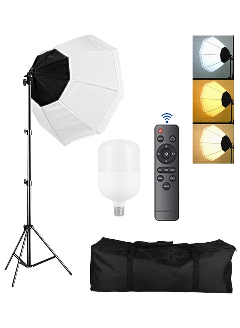 Dimmable Softbox Lighting Kit, 200W LED Light with 3 Colors and Adjustable Height, for Photography Studio, Weddings, Products - Image 1