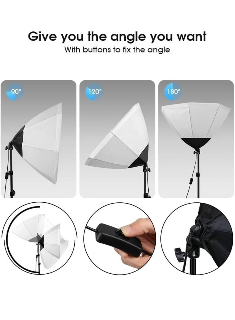 Dimmable Softbox Lighting Kit, 200W LED Light with 3 Colors and Adjustable Height, for Photography Studio, Weddings, Products - Image 3