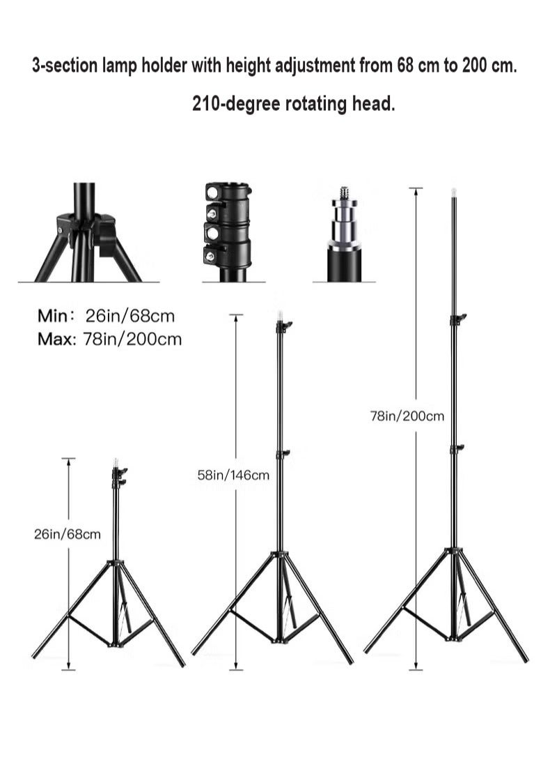 Dimmable Softbox Lighting Kit, 200W LED Light with 3 Colors and Adjustable Height, for Photography Studio, Weddings, Products - Image 2