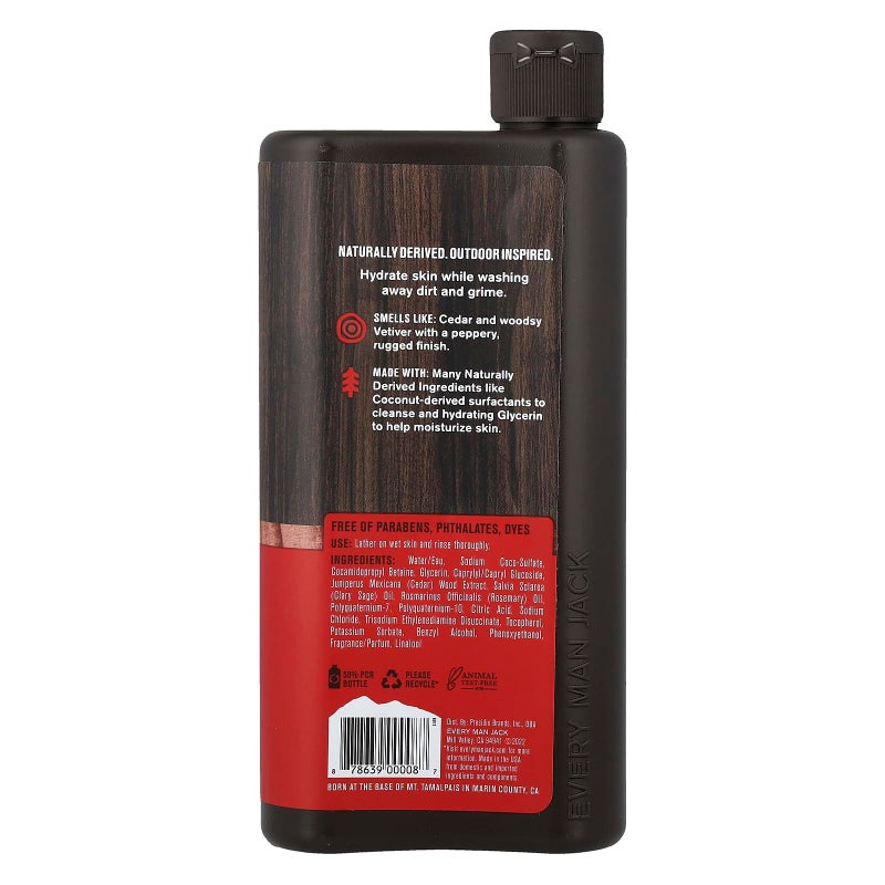Every Man Jack Body Wash and Shower Gel Cedarwood, 16.9 Ounce - Image 2
