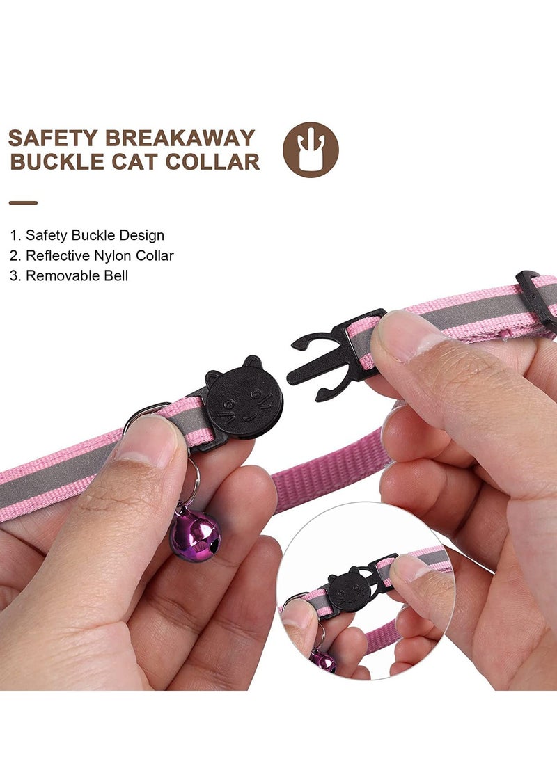 Tanyaz AirTag Cat Collar,Cat Collar with Safety Buckle and Bell（Pink) - Image 2