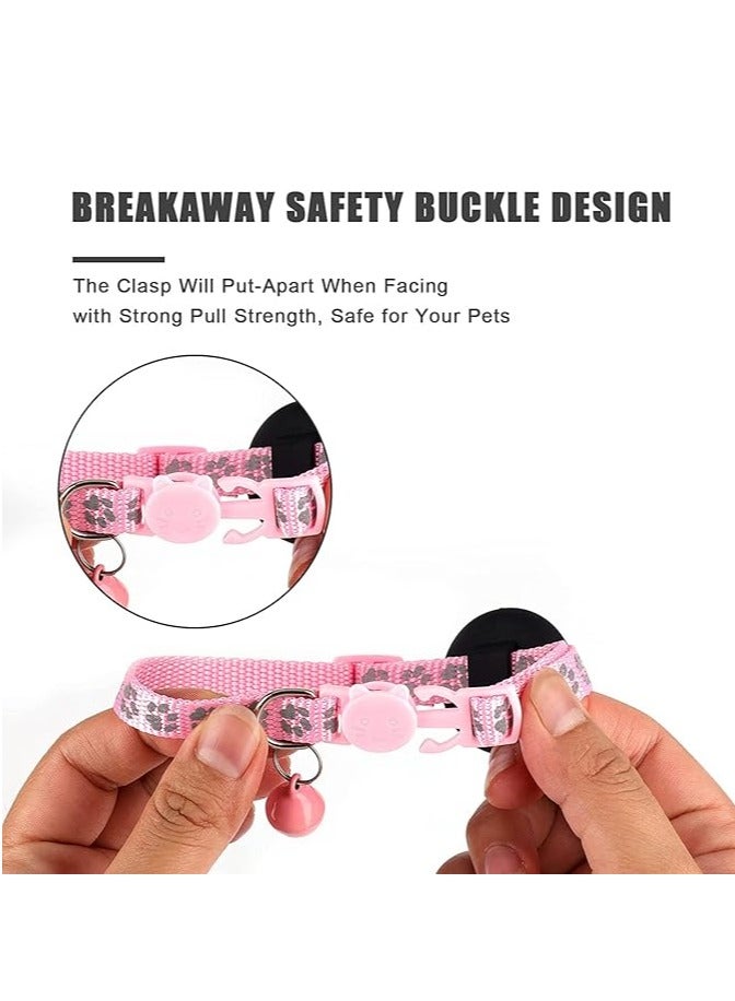 Tanyaz AirTag Cat Collar,Cat Collar with Safety Buckle and Bell（Pink) - Image 5
