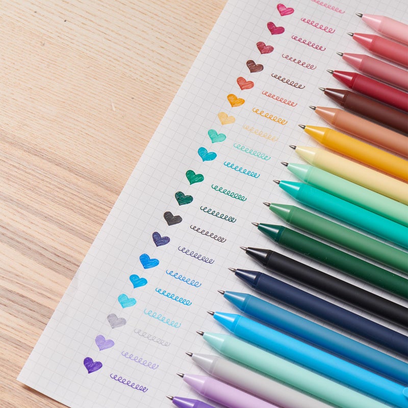 Kaco Gel Pens 20 Assorted Color Ink 0.5mm Fine Point, Cute Stationery Journaling Note Taking Pens Retractable Office Supplies - Image 5