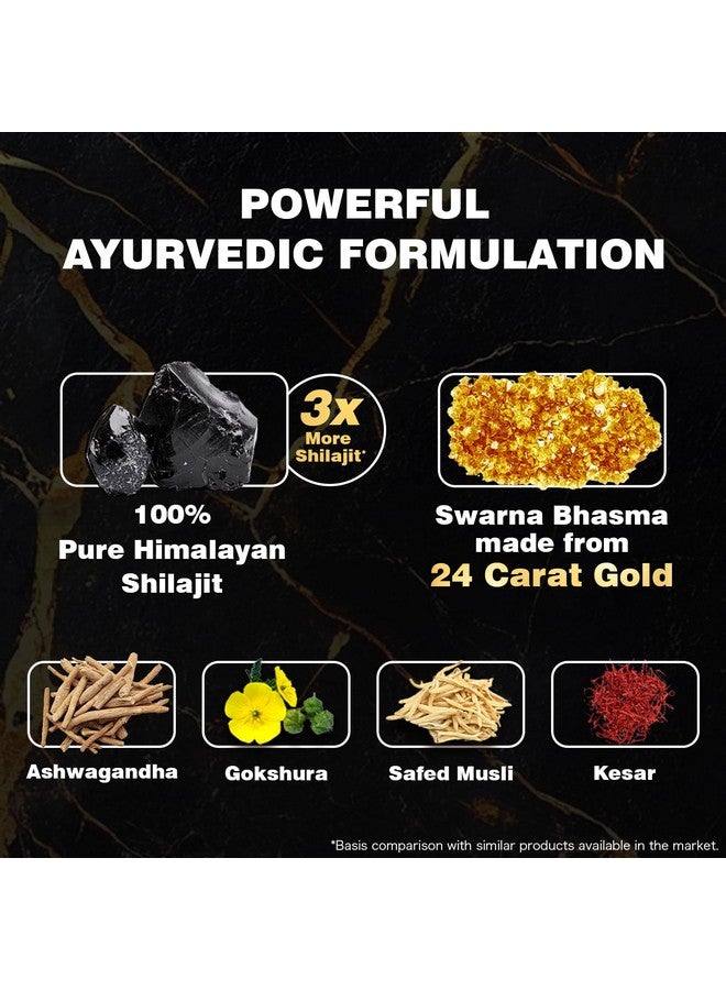 Himalaya Shilajit/Shilajeet Gold Capsules | 100% Pure Himalayan Shilajit + 24 Carat Gold | 20 Capsules | Restores Vigor and Vitality | Boosts Stamina and Performance