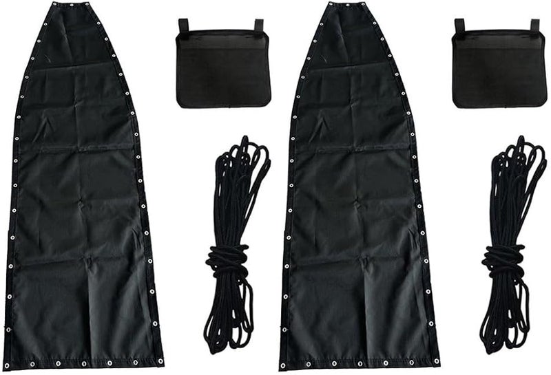 Black Replacement Seat Cover For Textilene Hanging Swing Chair 2pcs With Pockets - Image 1