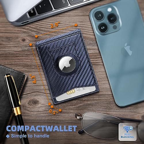 KEMISANT Mens Wallet For Airtag or Standard Use, Slim Front Pocket Wallet for Gift Men 11 Cards RFID Blocking - Image 5