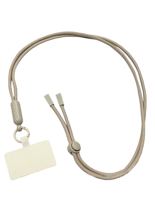 Nylon neck lanyard with stylish design and unique colors, lightweight and adjustable, suitable for carrying mobile phones and headphones, suitable for daily use, one size, beige