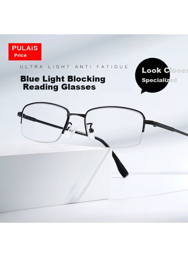 Pulais Uni High Definition Anti-blue Light Reading Gl For Elderly With Radiation Protection, Black, 200 Degrees - Image 1