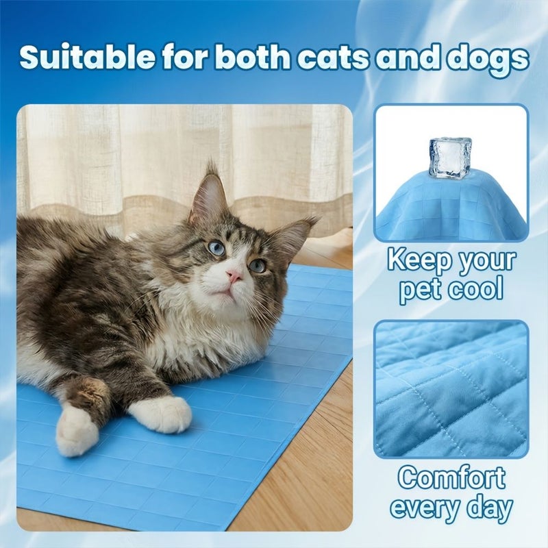 T Summer Pet Cooling Ice Pad Universal Breathable Cool Mat For Cats And Dogs Up To 33.07LB Easy To Wash Scratch Resistant Wear Resistant Physical Cooling Non Sticky Pet Mattress - Image 5