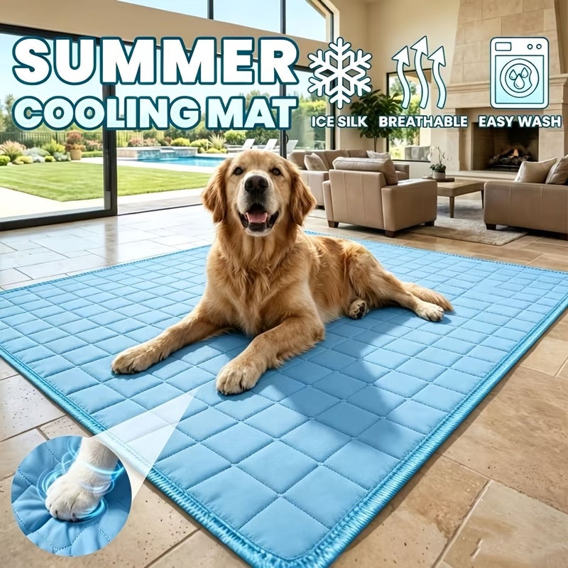 T Summer Pet Cooling Ice Pad Universal Breathable Cool Mat For Cats And Dogs Up To 33.07LB Easy To Wash Scratch Resistant Wear Resistant Physical Cooling Non Sticky Pet Mattress - Image 1