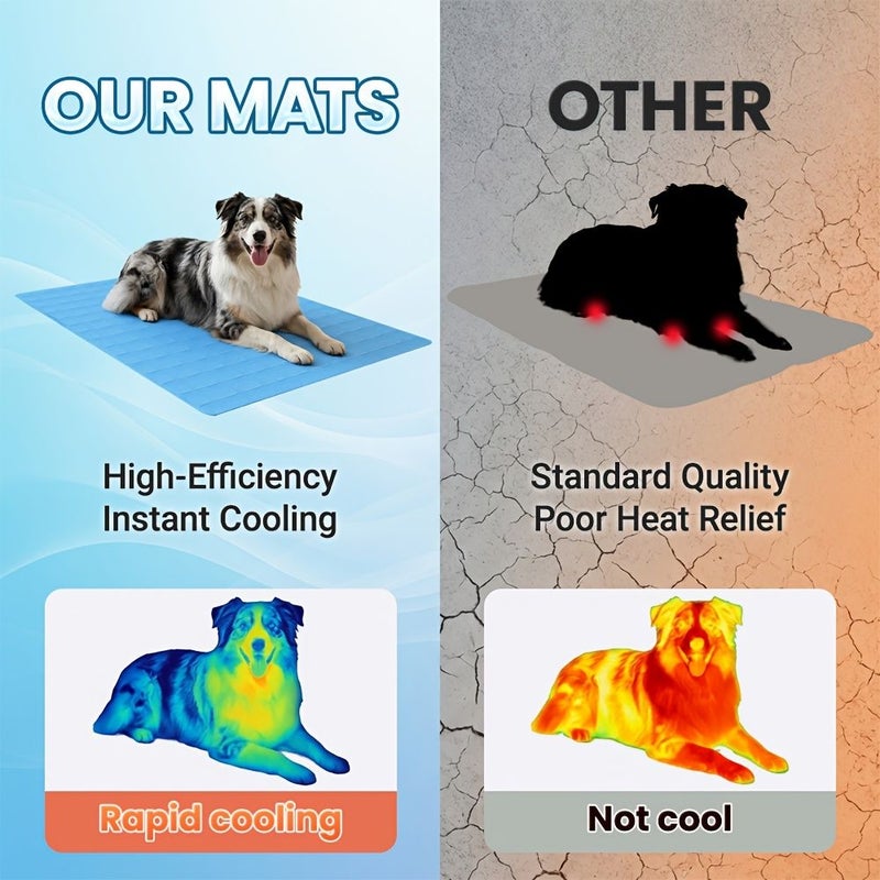 T Summer Pet Cooling Ice Pad Universal Breathable Cool Mat For Cats And Dogs Up To 33.07LB Easy To Wash Scratch Resistant Wear Resistant Physical Cooling Non Sticky Pet Mattress - Image 4