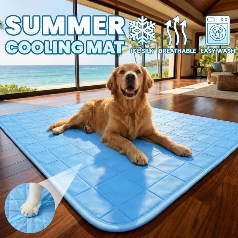 T Summer Pet Cooling Ice Pad Universal Breathable Cool Mat For Cats And Dogs Up To 33.07LB Easy To Wash Scratch Resistant Wear Resistant Physical Cooling Non Sticky Pet Mattress - Image 3