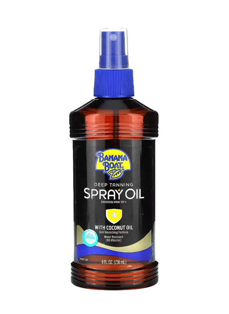 BANANA BOAT - Banana Boat, Deep Tanning Spray Oil with Coconut Oil, SPF 4, 8 fl oz (236 ml) - Image 1