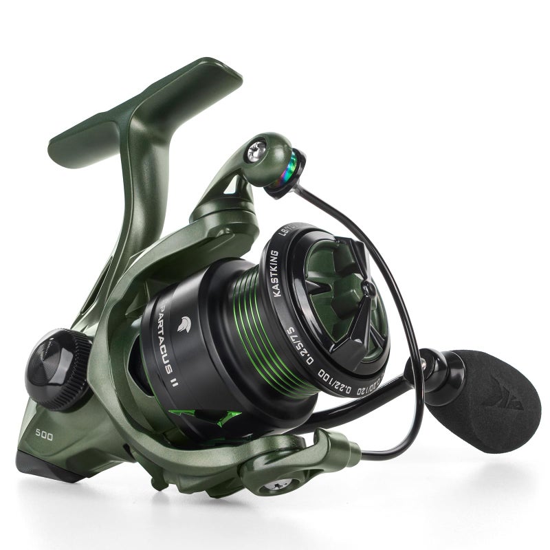 KastKing Spartacus II Spinning Reel â€“ Sealed Carbon Fiber 22LBs Max Drag â€“ 7+1 Stainless BB for Saltwater&Freshwater â€“ 5.2:1 Gear Ratio â€“ Size 500&1000 Perfect for Ice Fishing - Image 1