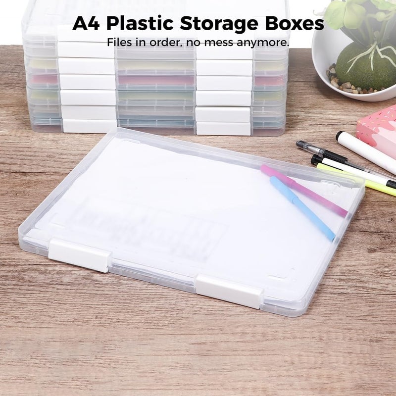8 Packs A4 Project File Cases, Plastic Storage Organizers, Scrapbook Boxes, Document And Magazine Holder For Office And School Supplies - Image 2