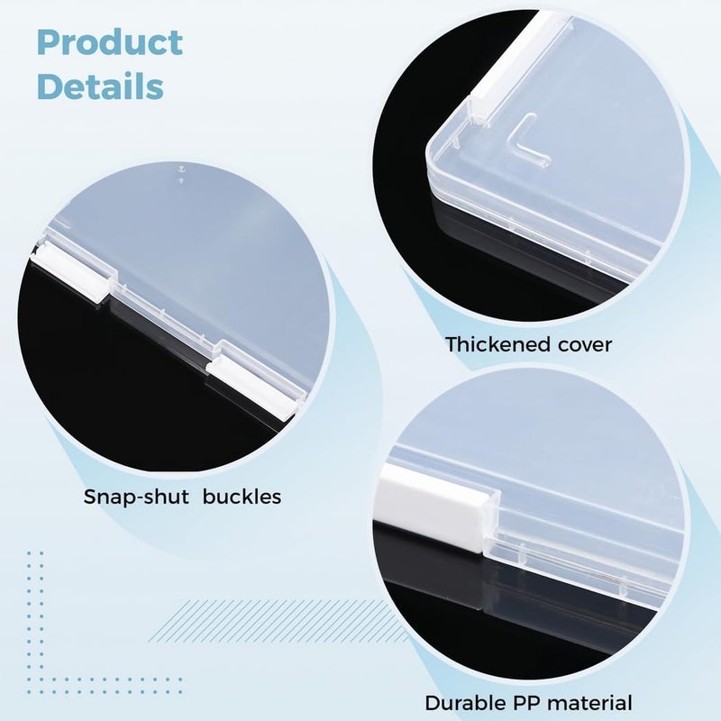 8 Packs A4 Project File Cases, Plastic Storage Organizers, Scrapbook Boxes, Document And Magazine Holder For Office And School Supplies - Image 3