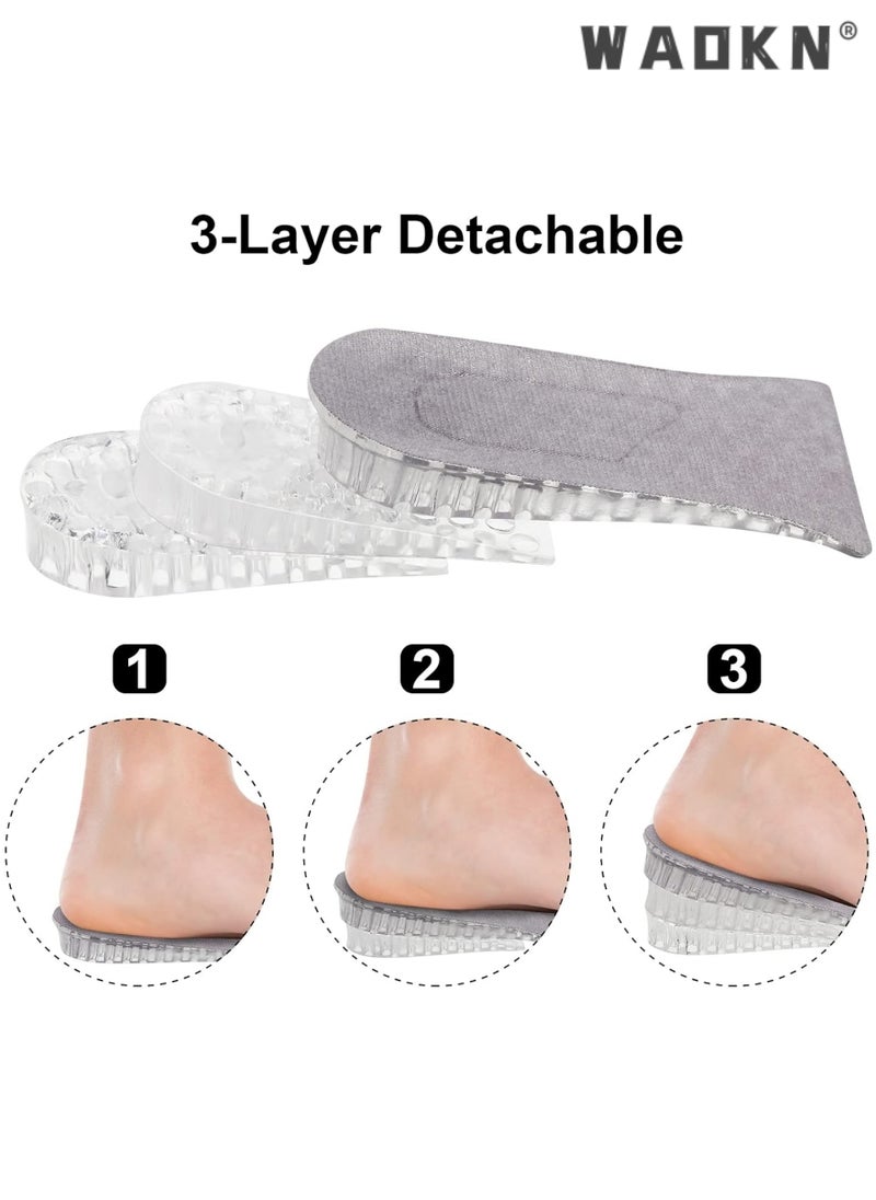 WAOKN - Height increasing Insole, Heightening 1.6'' Insole for Men, Arch Support Half-insert Shock-absorbing Heel Lift Pad for Men, Can Be Worn in Socks, Comfortable and Breathable Height-increasing Insole - Image 1