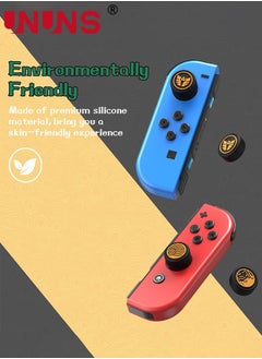 UNUNS 4PCS Switch Thumb Grip Caps for Zelda Tears of The Kingdom Joy Con, UNUNS Soft Silicone Gaming Console Joystick Cap Covers Accessories Compatible with Nintendo Switch/OLED/Lite, Black Totk Tears  - Image 4