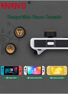 UNUNS 4PCS Switch Thumb Grip Caps for Zelda Tears of The Kingdom Joy Con, UNUNS Soft Silicone Gaming Console Joystick Cap Covers Accessories Compatible with Nintendo Switch/OLED/Lite, Black Totk Tears  - Image 3