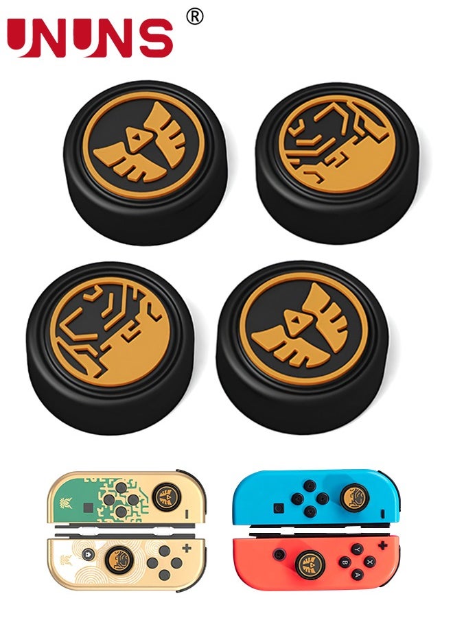 UNUNS - 4PCS Switch Thumb Grip Caps for Zelda Tears of The Kingdom Joy Con, UNUNS Soft Silicone Gaming Console Joystick Cap Covers Accessories Compatible with Nintendo Switch/OLED/Lite, Black Totk Tears - Image 1