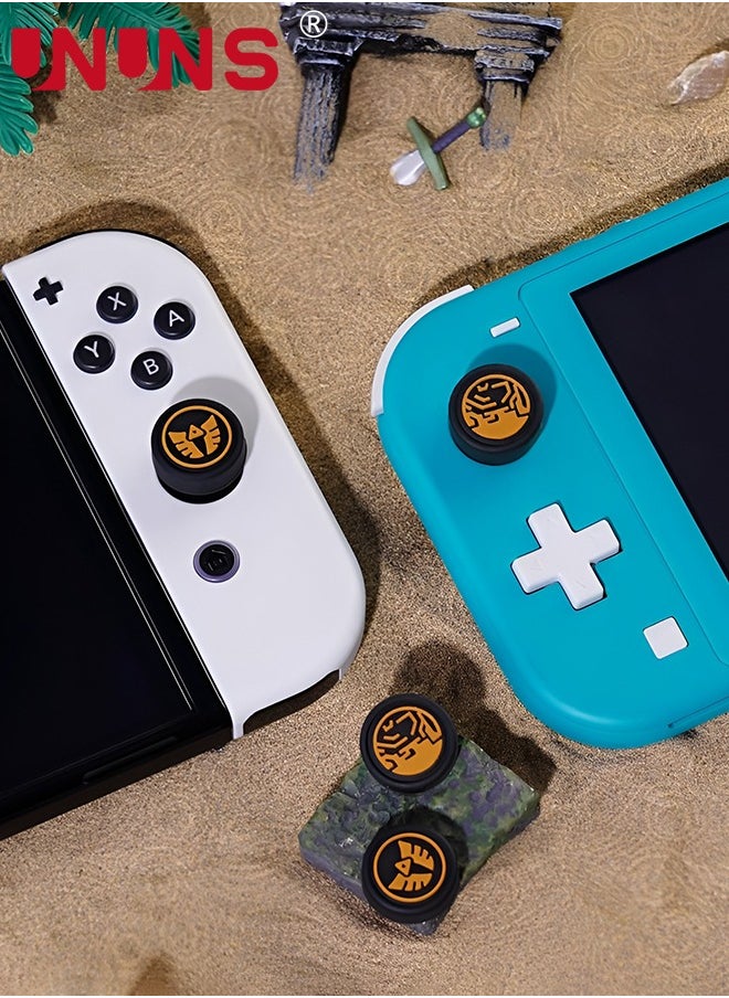 UNUNS - 4PCS Switch Thumb Grip Caps for Zelda Tears of The Kingdom Joy Con, UNUNS Soft Silicone Gaming Console Joystick Cap Covers Accessories Compatible with Nintendo Switch/OLED/Lite, Black Totk Tears - Image 1