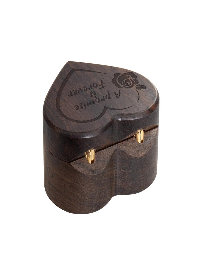 Wislist Engagement Slim Wood Ring Box Heart Shaped Ring Case for Proposal,Wedding Ceremony,Christmas Birthday Gift(A promise is forever) - Image 5