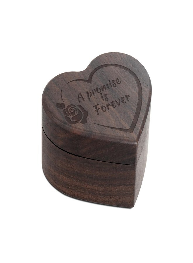 Wislist Engagement Slim Wood Ring Box Heart Shaped Ring Case for Proposal,Wedding Ceremony,Christmas Birthday Gift(A promise is forever) - Image 2