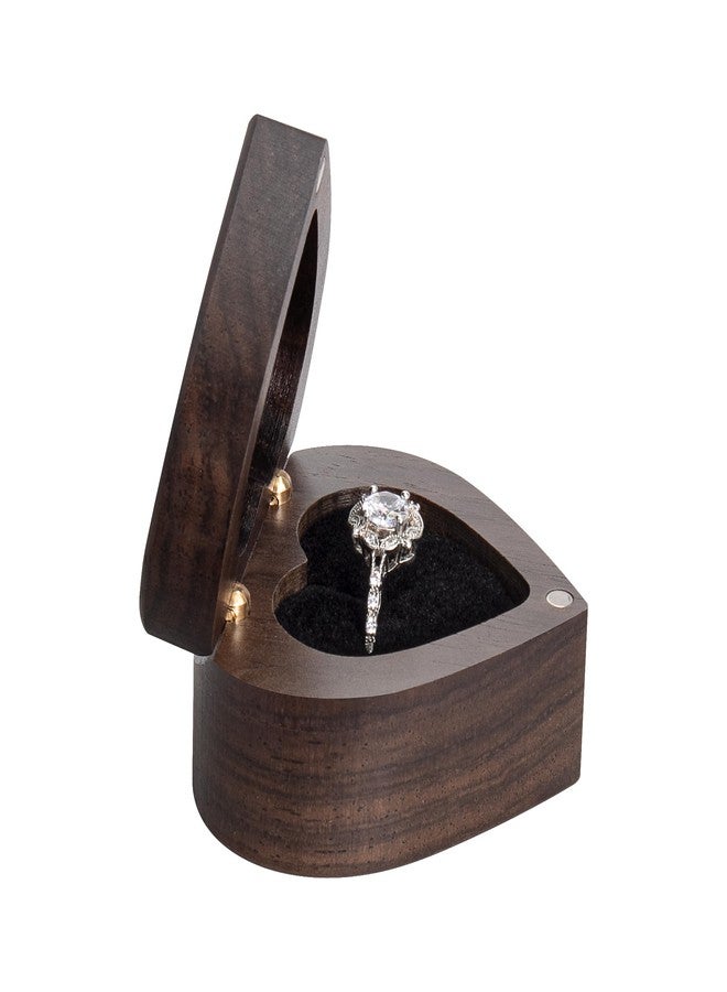 Wislist Engagement Slim Wood Ring Box Heart Shaped Ring Case for Proposal,Wedding Ceremony,Christmas Birthday Gift(A promise is forever) - Image 4