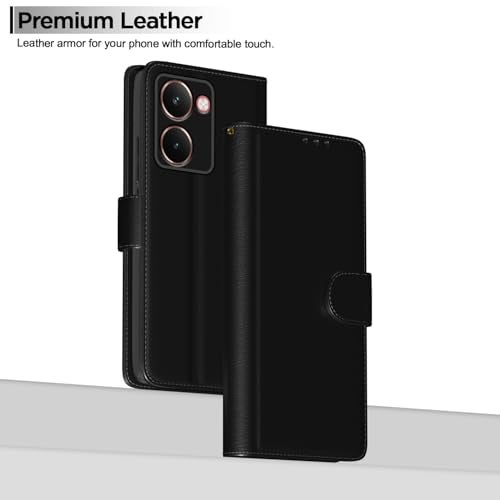 Pikkme Flip Cover for Realme P3 Ultra 5G Leather Finish | Inside TPU with Card Pockets | Wallet Stand and Shock Proof | Complete Protection Flip Case(Black) - Image 2
