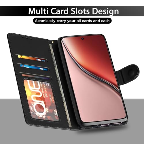Pikkme Flip Cover for Realme P3 Ultra 5G Leather Finish | Inside TPU with Card Pockets | Wallet Stand and Shock Proof | Complete Protection Flip Case(Black) - Image 5