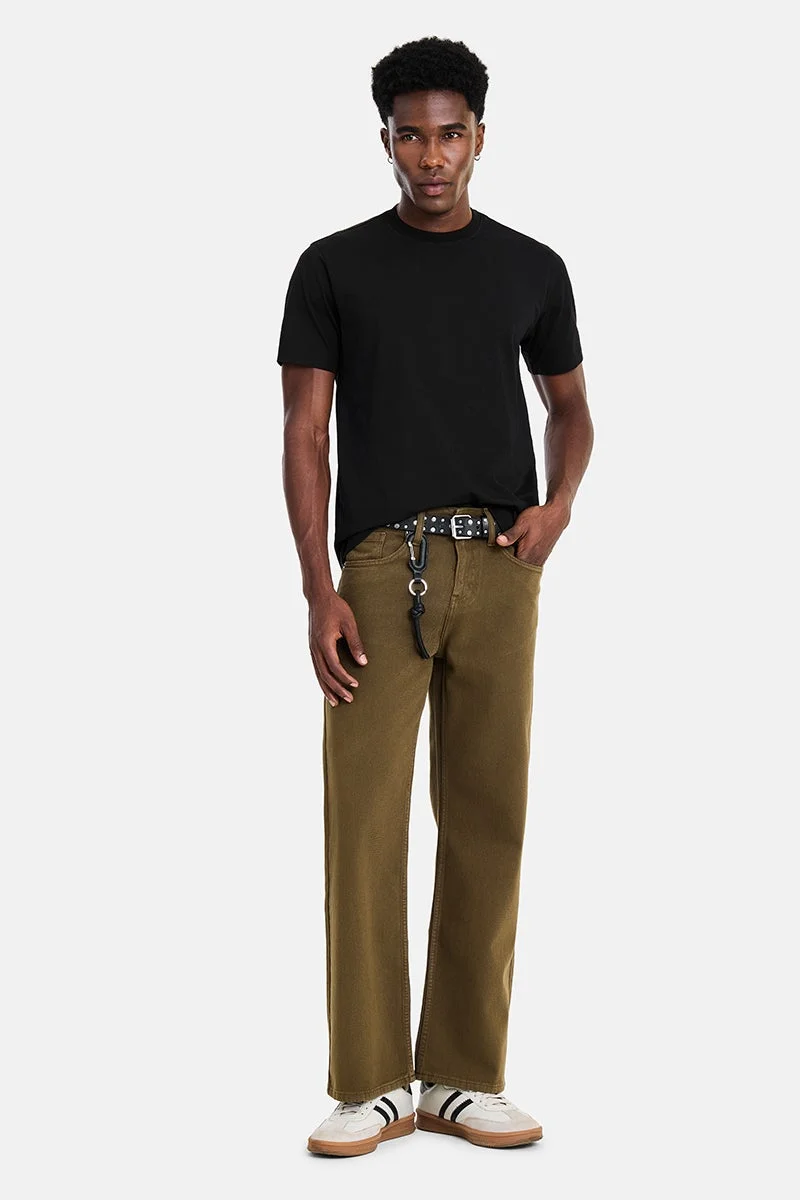 سنيتش Black Solid Half Sleeve Slim Fit Casual T-Shirt