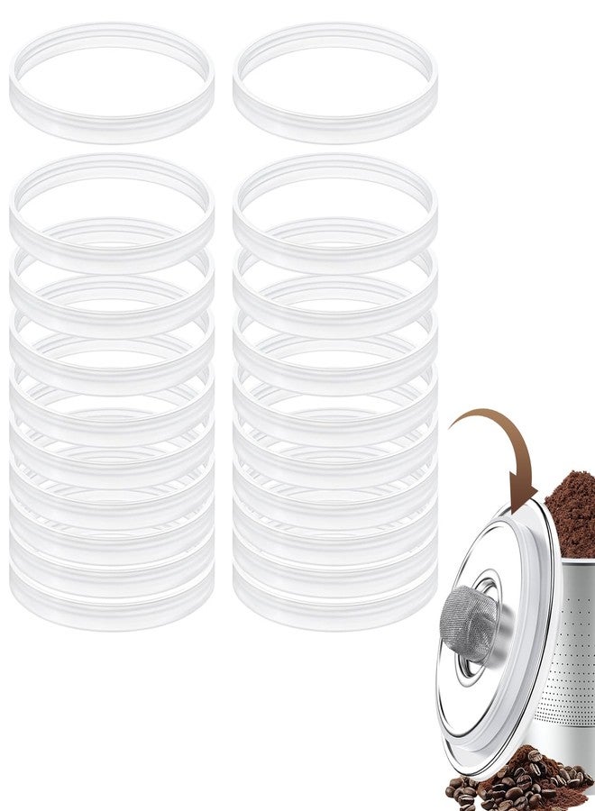 OLLBIT 20PCS Reusable Gaskets K Cups for Keurig,Silicone Gaskets for Keurig Stainless Steel Refillable,Replacement for Stainless Steel K Cup Lid (20 Pcs) - Image 1