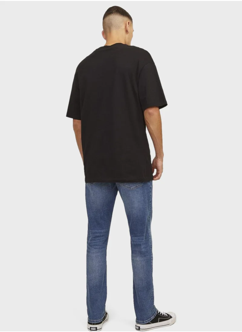JACK & JONES Jjiglenn Jjorignial Slim Fit Mid Wash Jeans