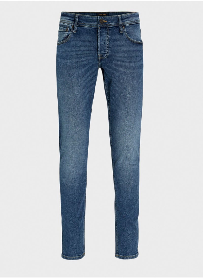 JACK & JONES Jjiglenn Jjorignial Slim Fit Mid Wash Jeans  - Image 5