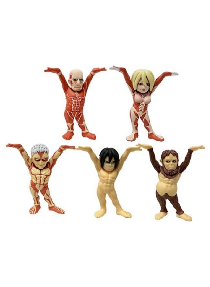 هالامودو هجوم جبابرة 5 قطعة ف نسخة من درع جبابرة وحش جبابرة سطح المكتب مجموعة من الشخصيات الزخرفية - Image 1